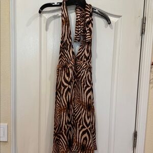 Luli Fama Safari Zebra Print Dress